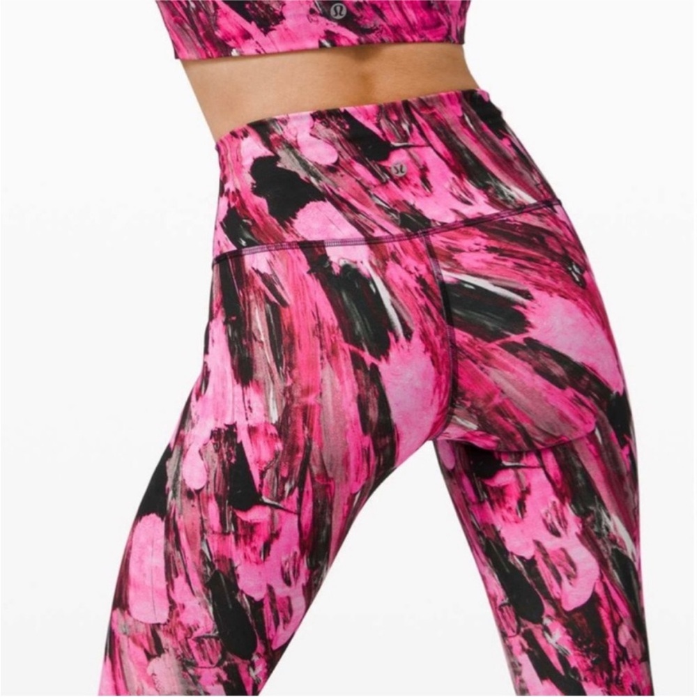 Lululemon pink print leggings in size 4.